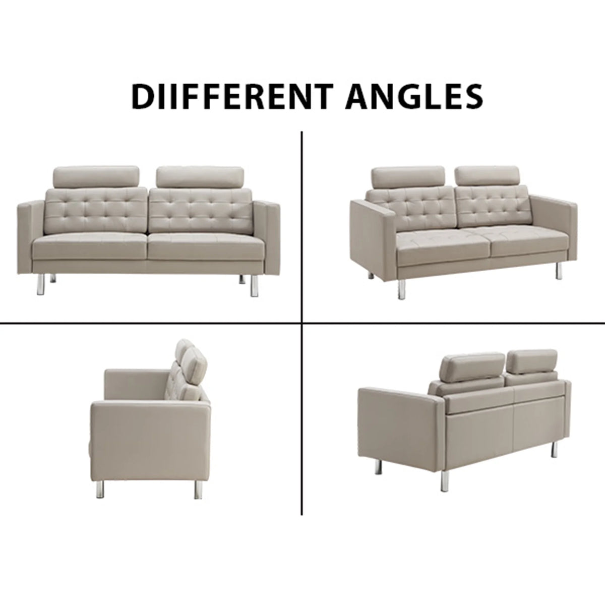 72" Top-Grain Leather Loveseat Sofa N96190
