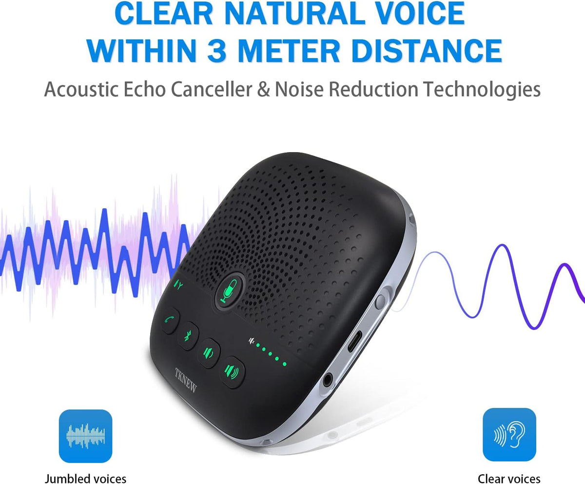 Bluetooth Conference Speakerphone with 4 Noise Cancellation Mics J4037