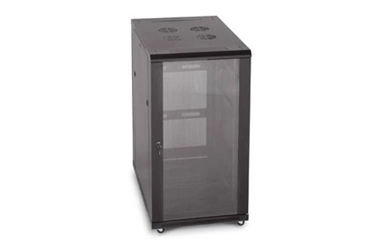 22U Cabinet with Glass Front and Vented Rear Doors V272