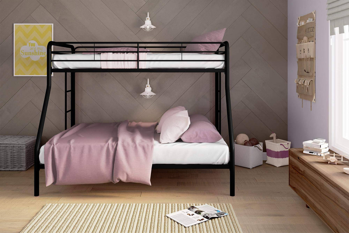 Twin-Over-Full Bunk Bed with Metal Frame and Ladder G809733