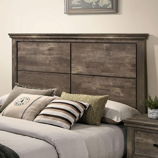 Gray Solid Wood King Bedroom Set 6pcs Q870801