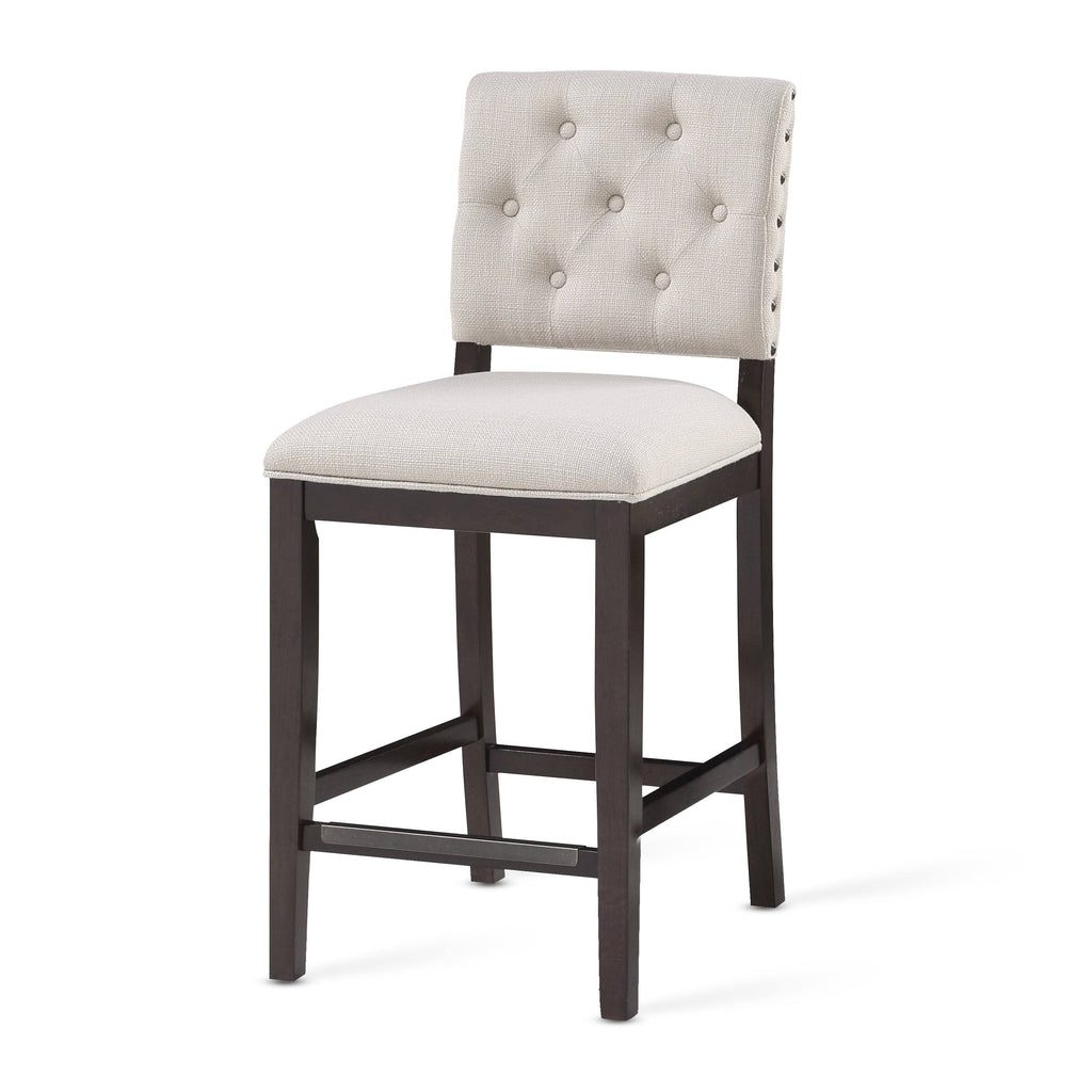 Walnut Button Tufted Counter Stool O398780