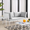White Gray Aluminum Outdoor Loveseat T991918