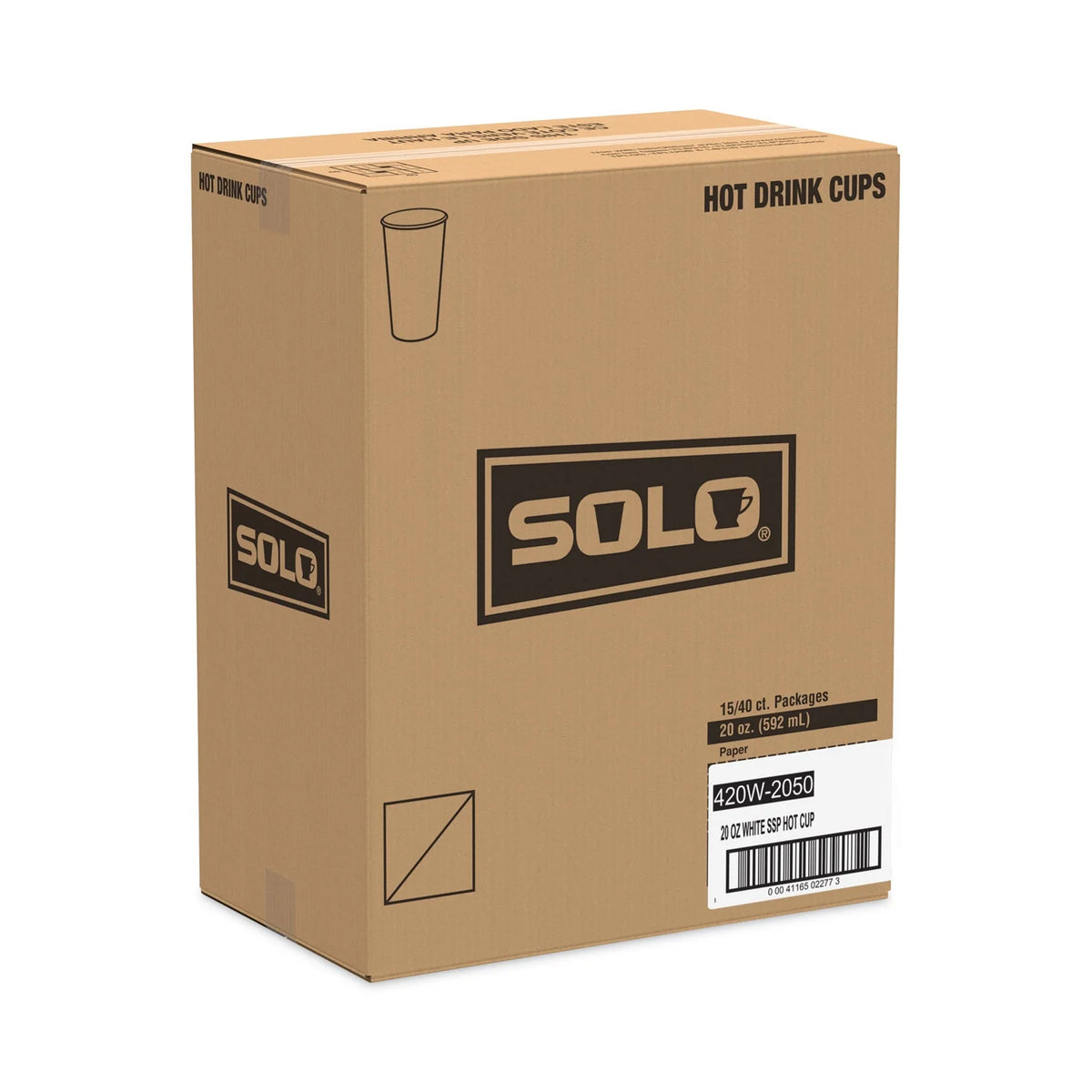 20 oz White Poly Paper Hot Cups J111444