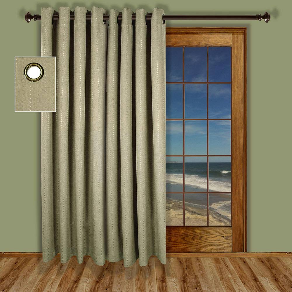 Natural Grommet Blackout Patio Panel with Attachable Wand H91943