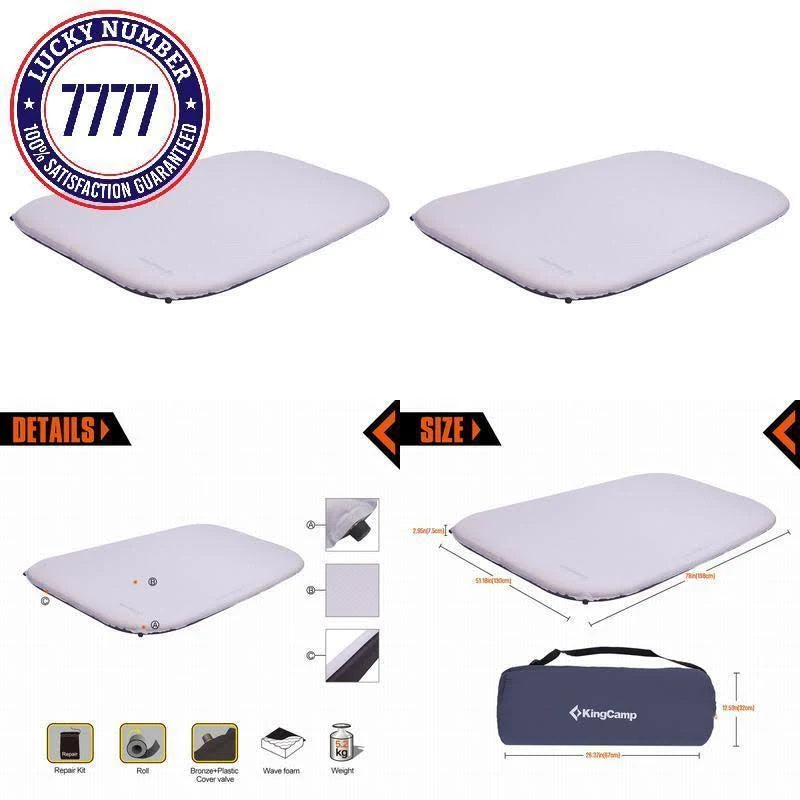 Deluxe Double Self-Inflating Camping Pad, 3 Inches Thick B14071