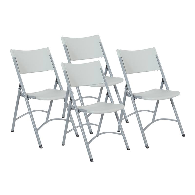 White/Grey Plastic Resin Chair 4 Pack O854