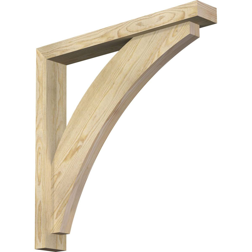 Thorton Block Rough Sawn Bracket with Offset Brace, Douglas Fir S8963