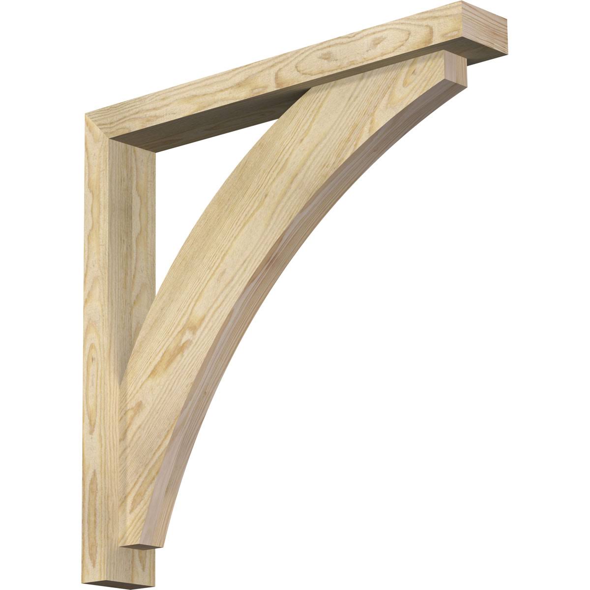 Thorton Block Rough Sawn Bracket with Offset Brace, Douglas Fir S8963
