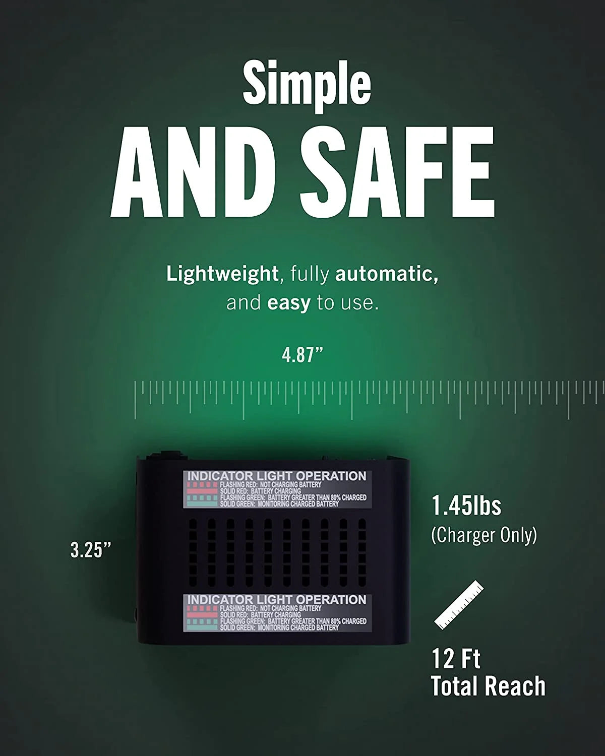 12V 1.25 AMP Smart Automatic Battery Charger and Maintainer A714