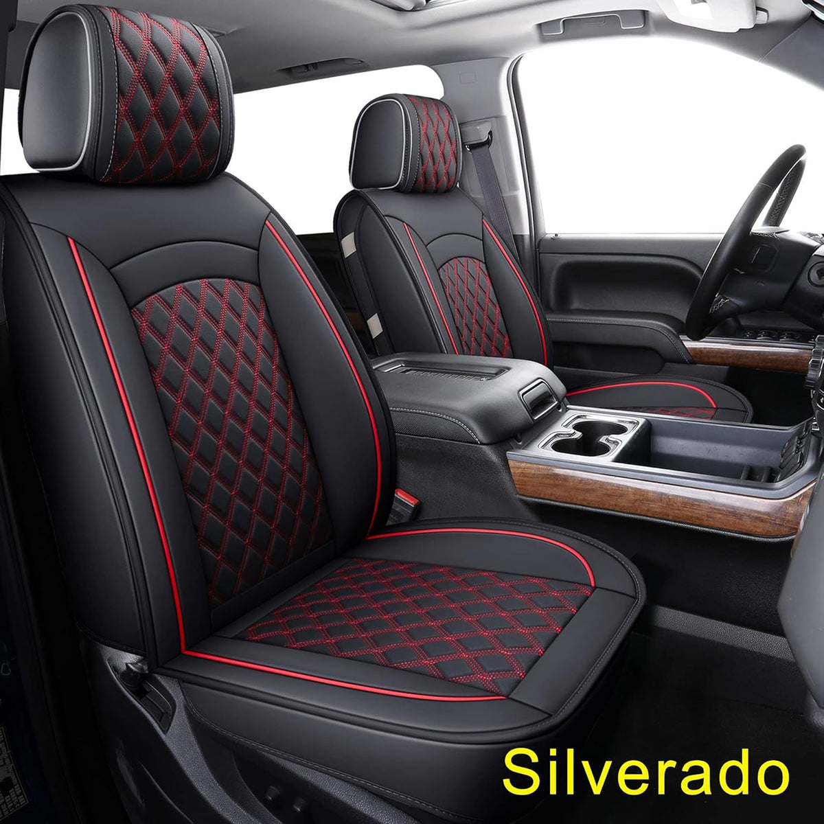 Black & Blue Water Proof Faux Leather Seat Covers U787