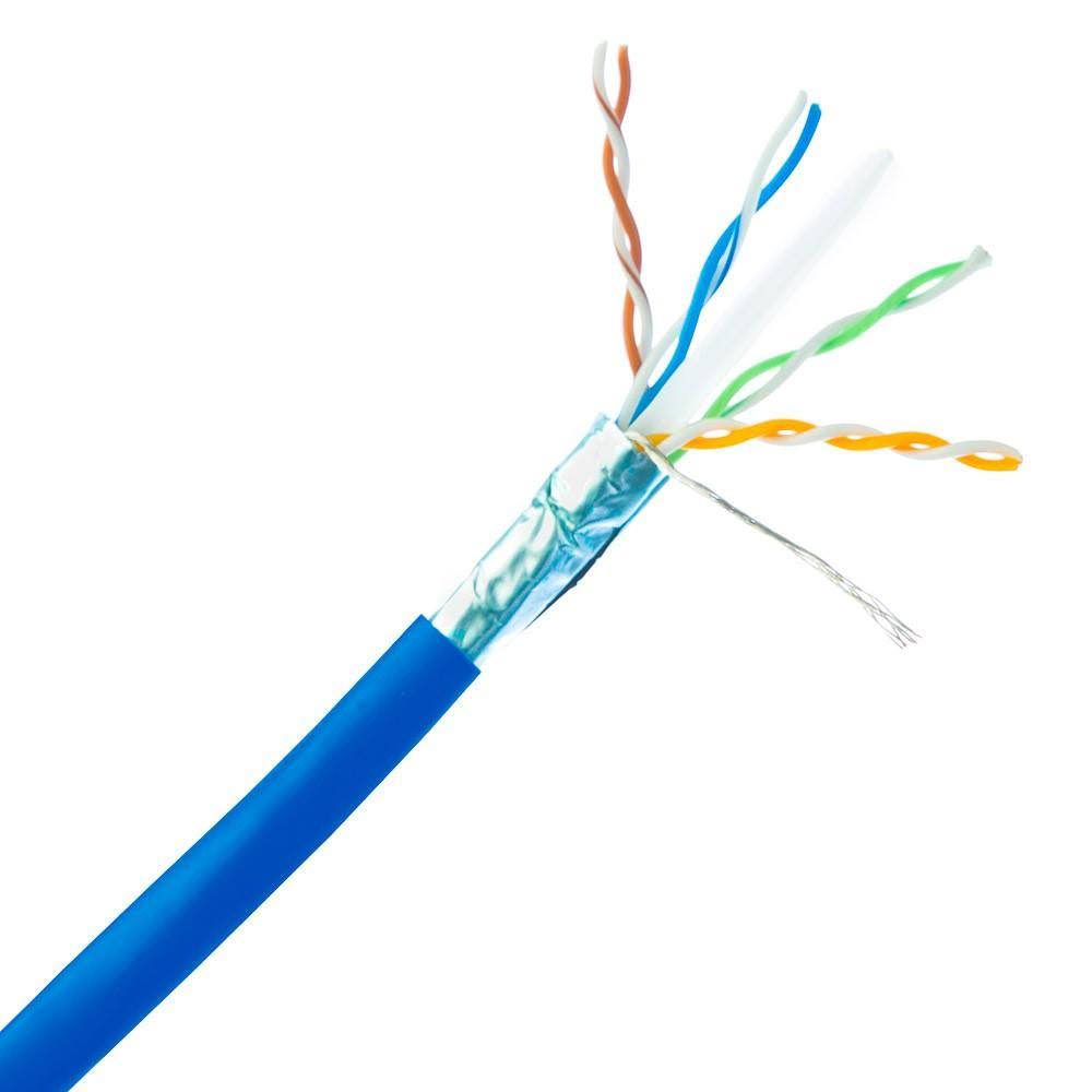 Bulk Shielded Cat6 Blue Ethernet Cable Solid Spool 1000 Foot H867029
