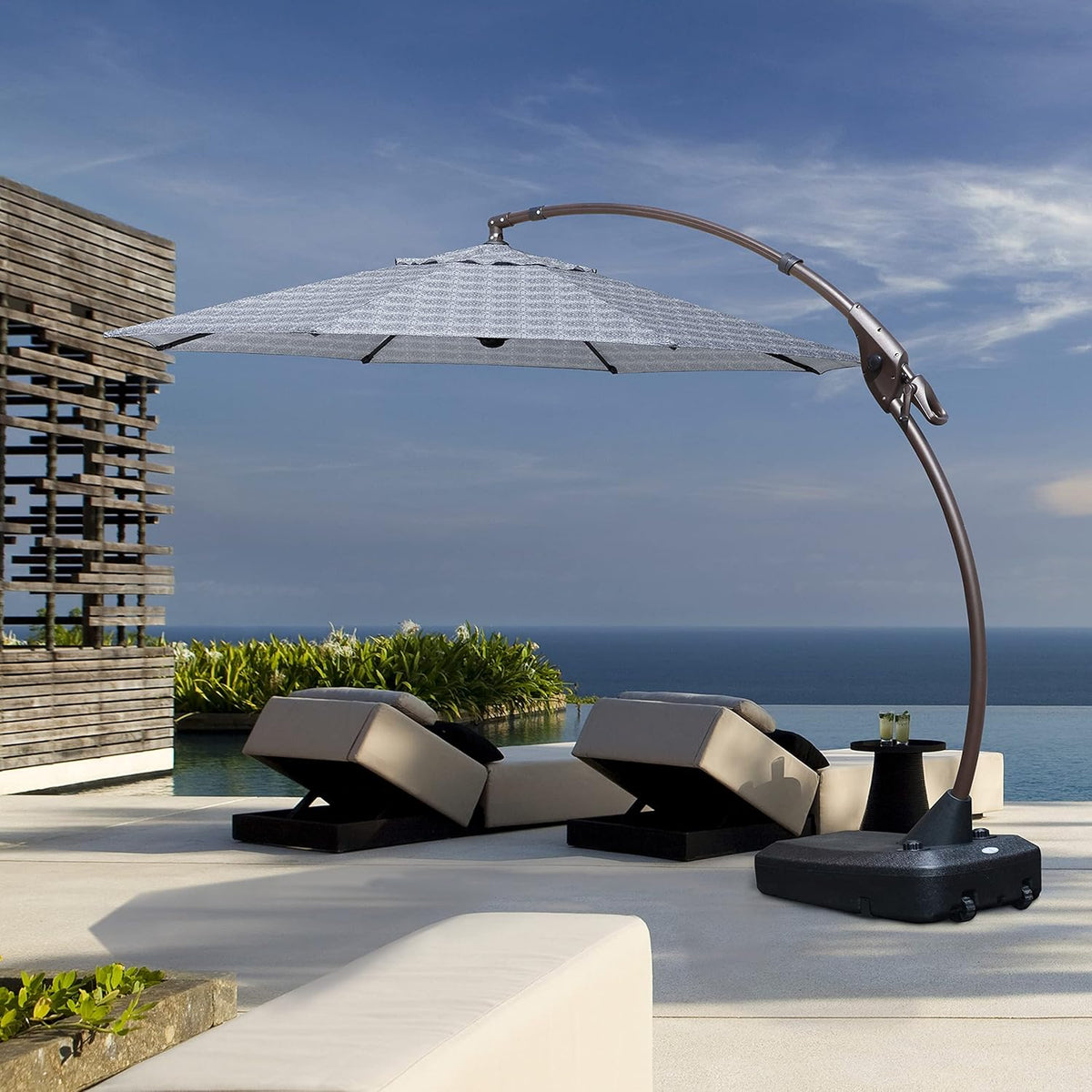 11 FT Curvy Aluminum Offset Cantilever Umbrella F89063