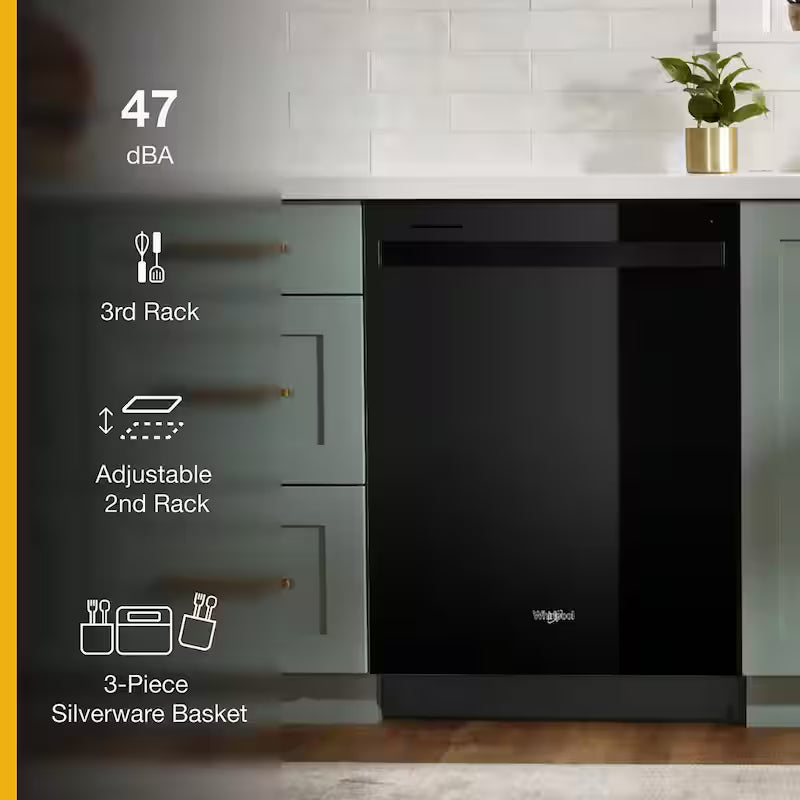 Black Built-In Dishwasher with Third Level Rack J542