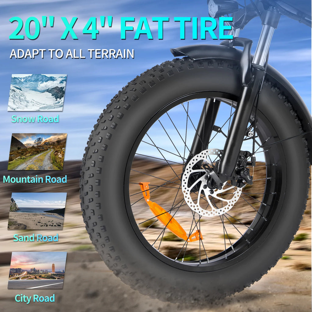 20 Fat Tire 750W 48V 14AH Foldable Electric Bike C14496