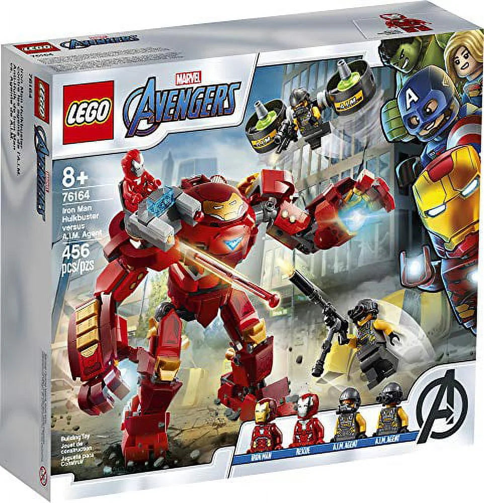 LEGO Marvel Avengers Iron Man Hulkbuster Versus A.I.M. Agent 76164, Interactive Brick-Build Playset with Minifigures (456 Pieces) J67549