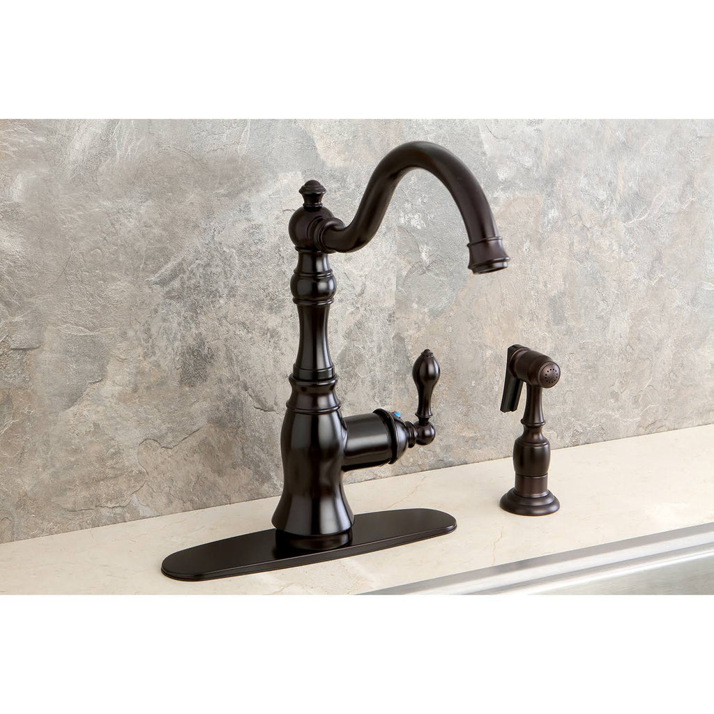 Oil-Rubbed Bronze Single-Handle Swiveling Kitchen Faucet L4353