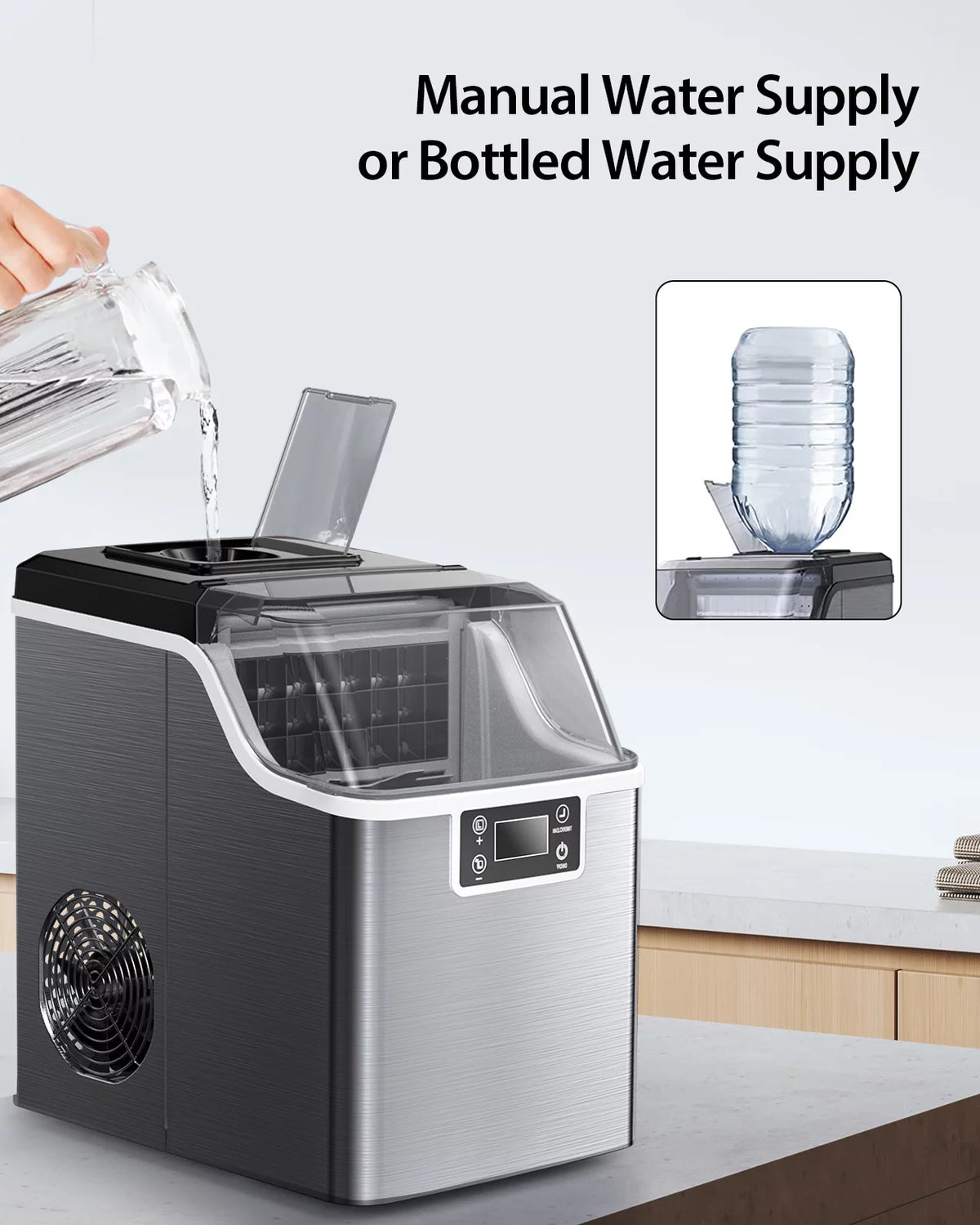 Countertop Ice Maker with Ice Scoop and Basket I4739
