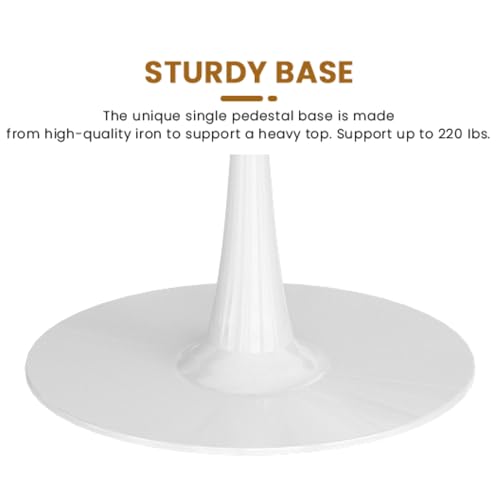 42 Inch Round Dining Table with Metal Pedestal Base C63800