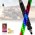 3ft RGB LED Lighted Whips 1 Pc J11996