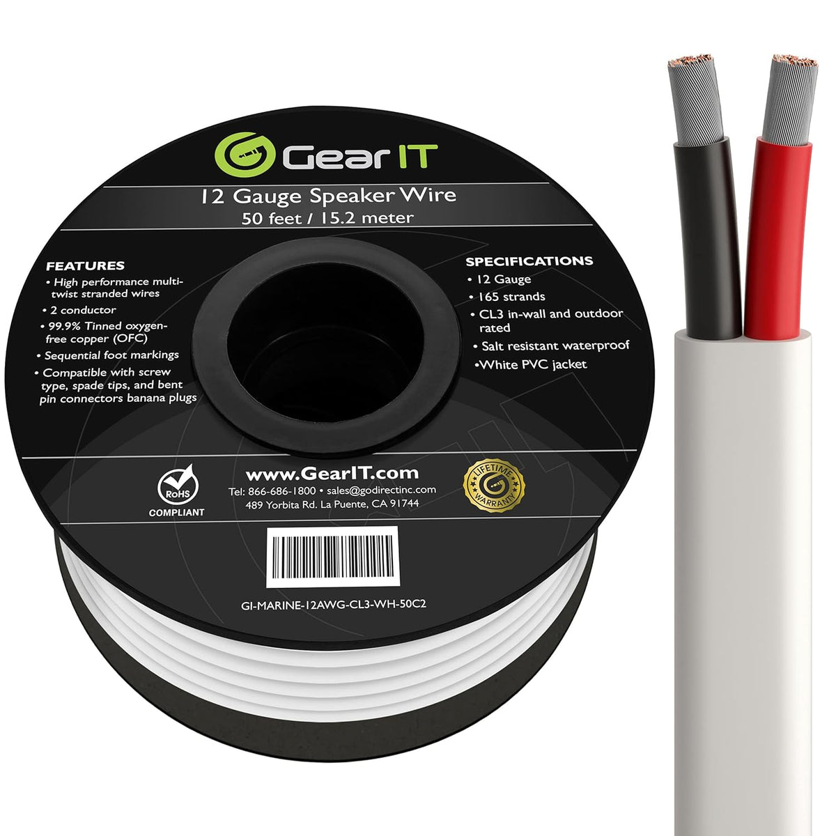 12AWG Tinned OFC Copper Marine Wire 100 Feet C25236