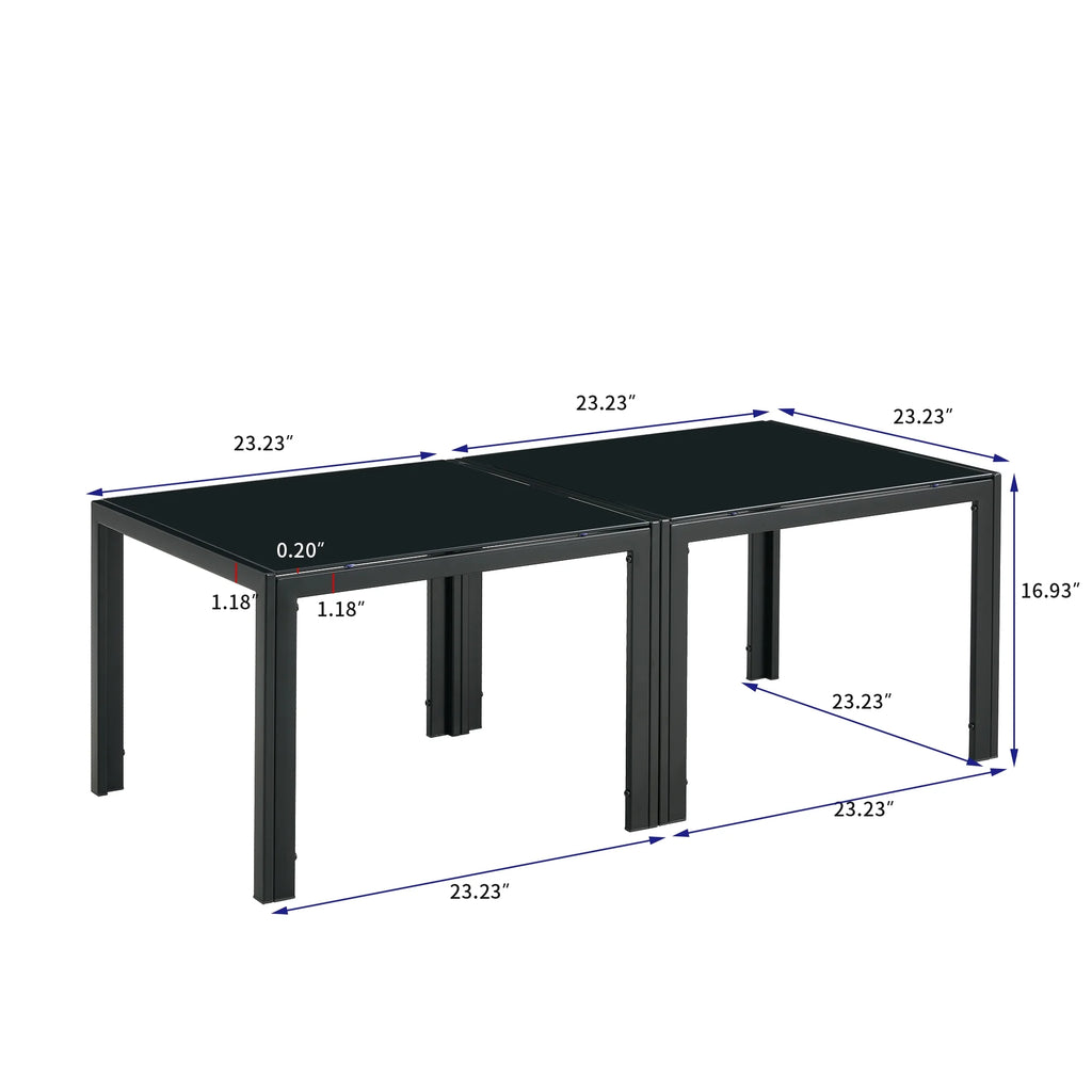 Glass Coffee Table Set of 2 Black S63676