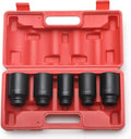 1/2 Inch Deep Impact Socket Set, 12-Point, 5 PCS, Cr-Mo, with Storage Case U127955