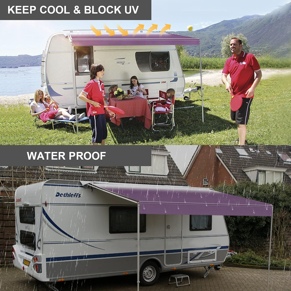Waterproof Vinyl RV Awning Fabric Replacement - 18' P5787