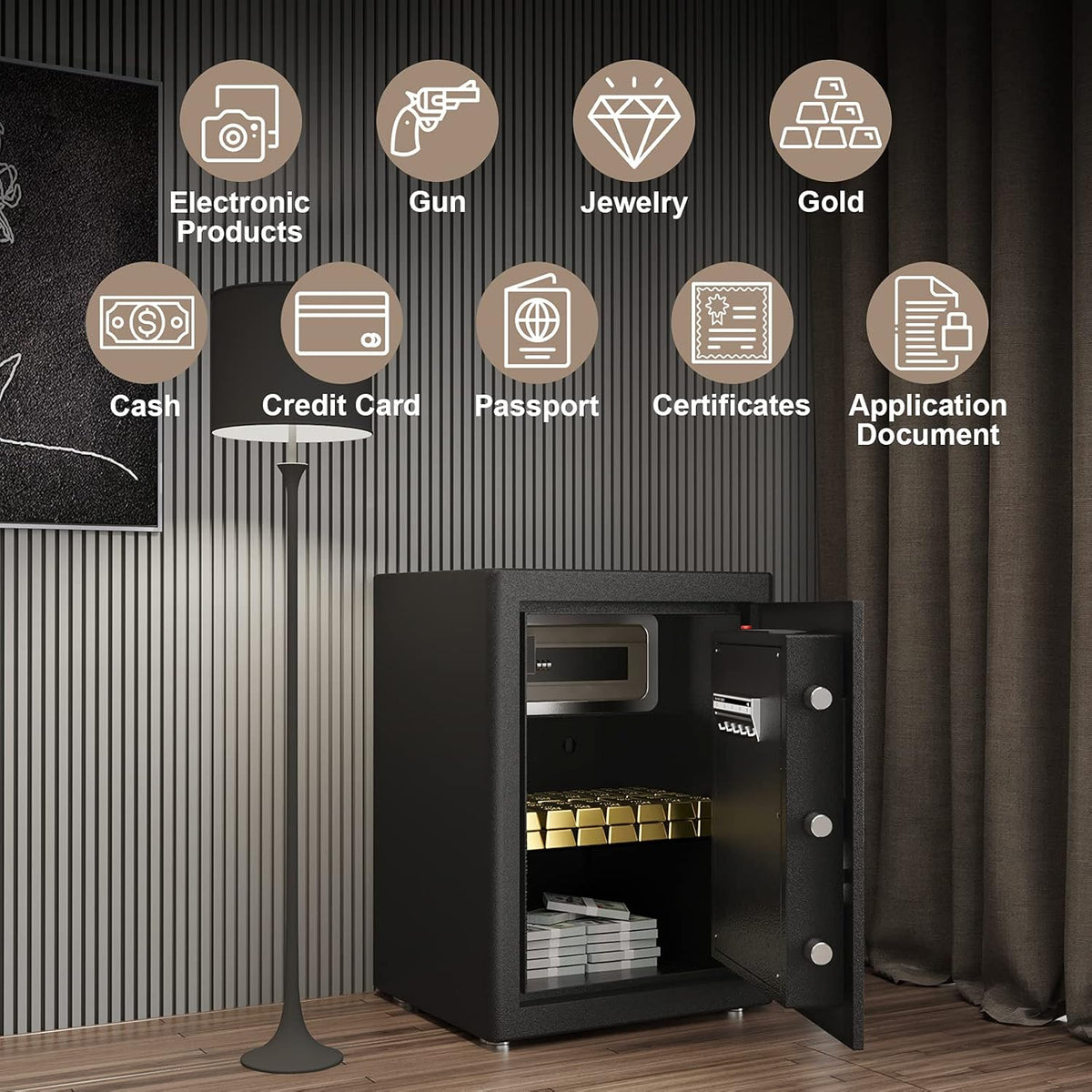 2.05 Cubic Feet Black Security Safe with LCD Digital Screen Q62345