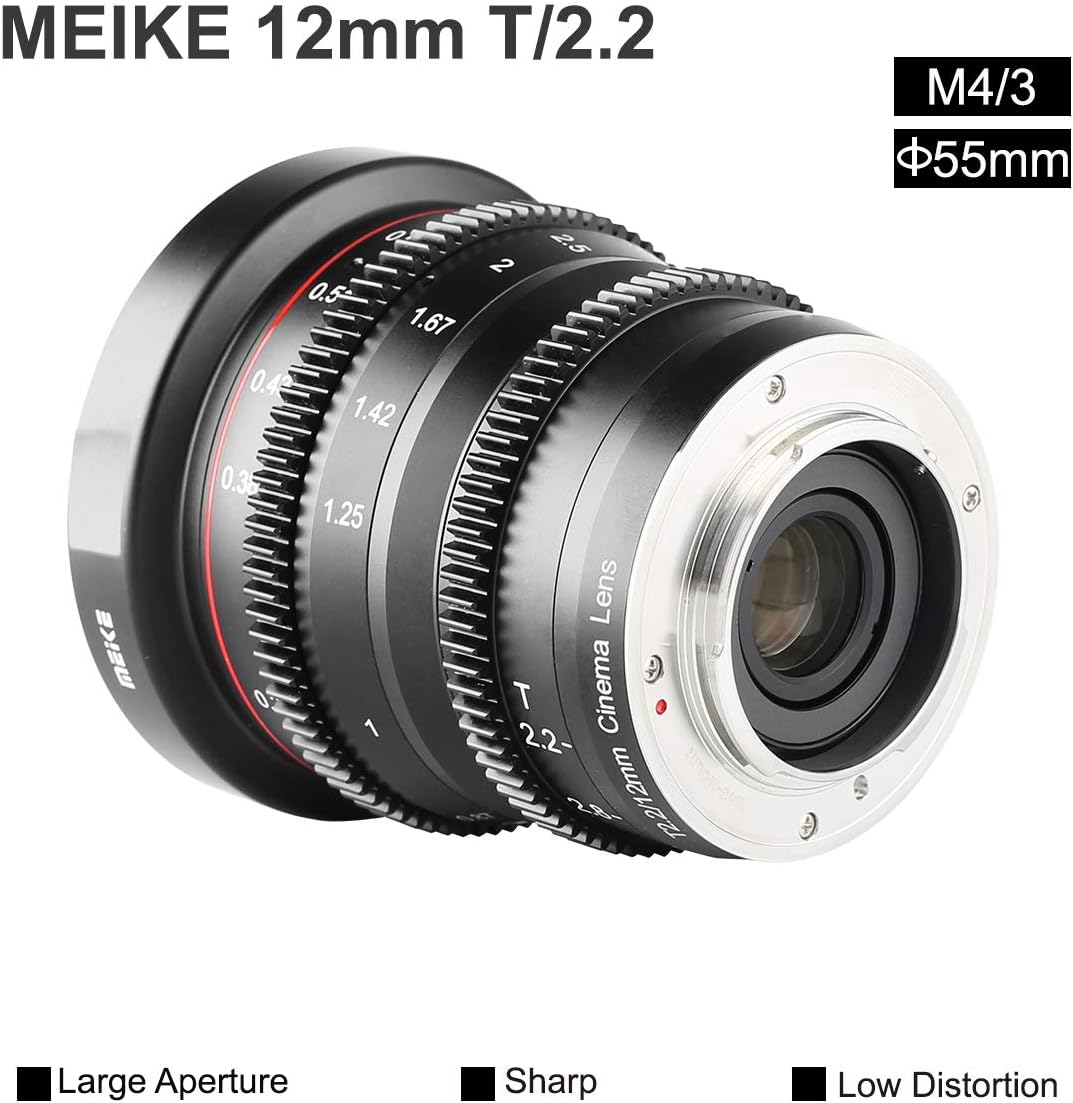 12mm T2.2 Manual Focus Wide Angle Cinema Lens for M43 Mount Cameras T153356