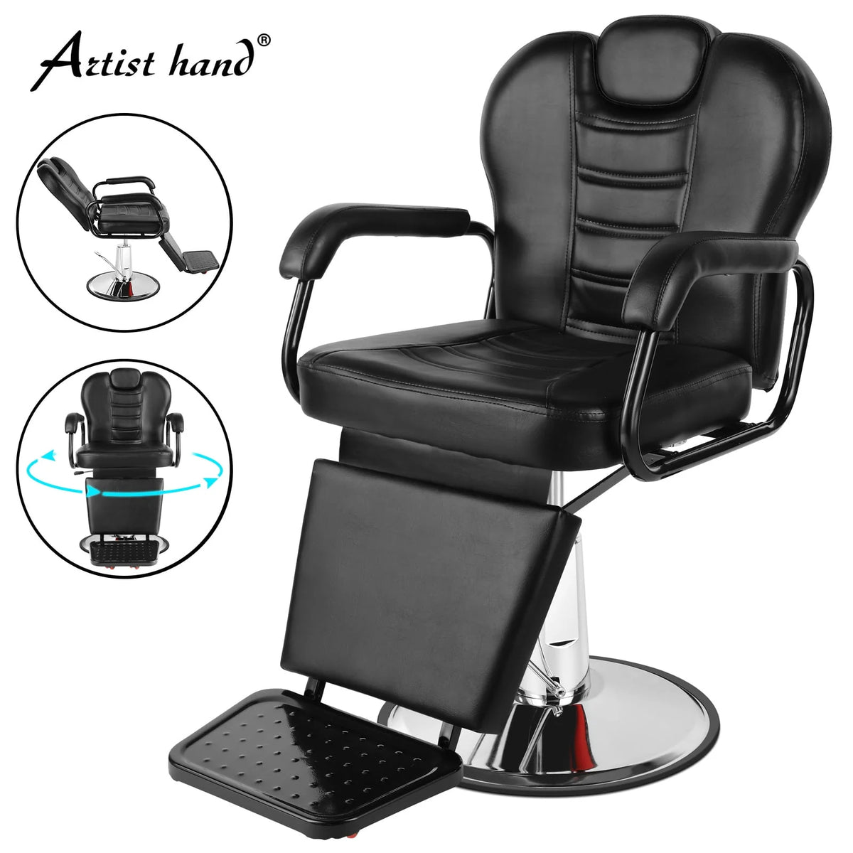 Hydraulic Heavy Duty Recliner Barber Chair V8778