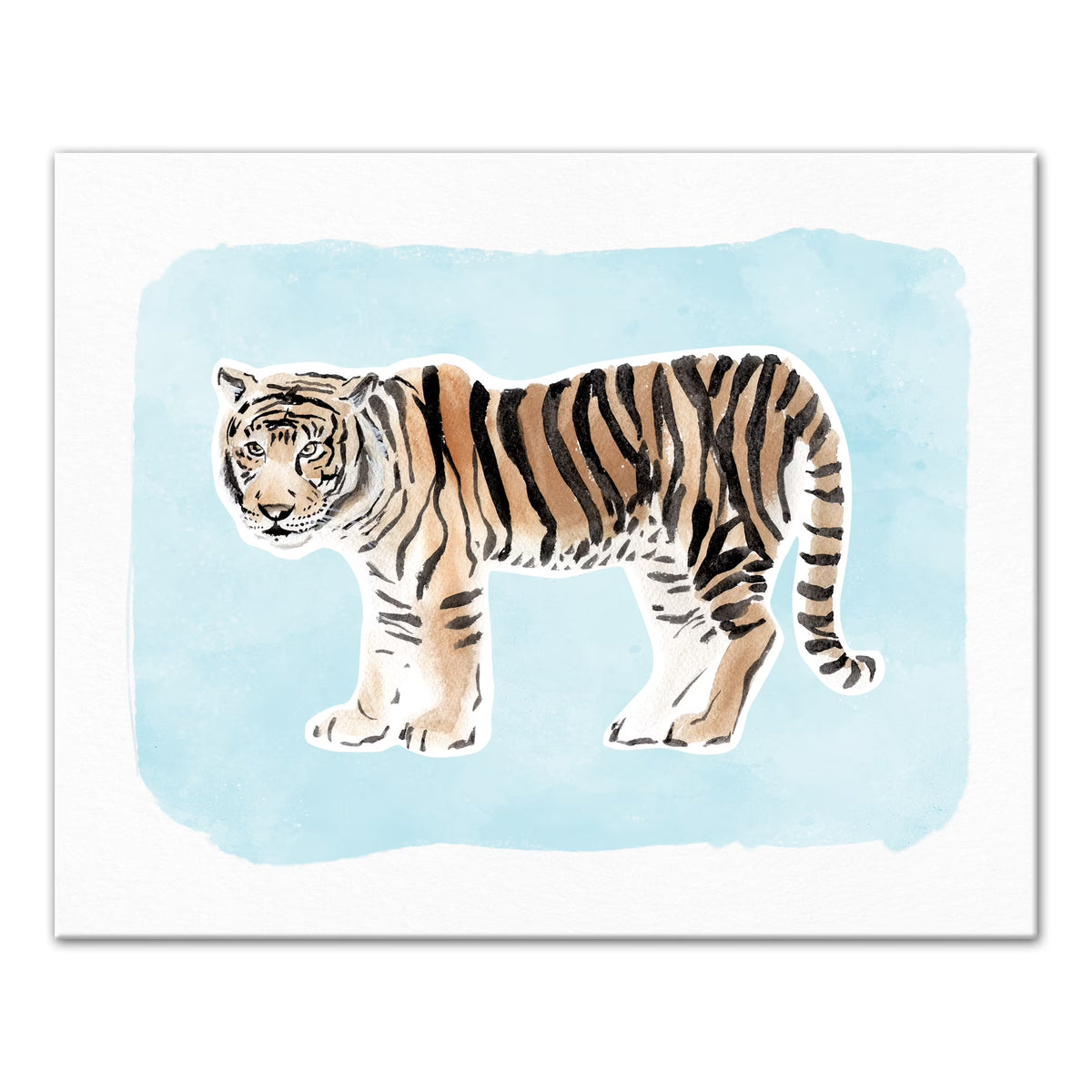 Watercolor Tiger Canvas Wall Art D6672