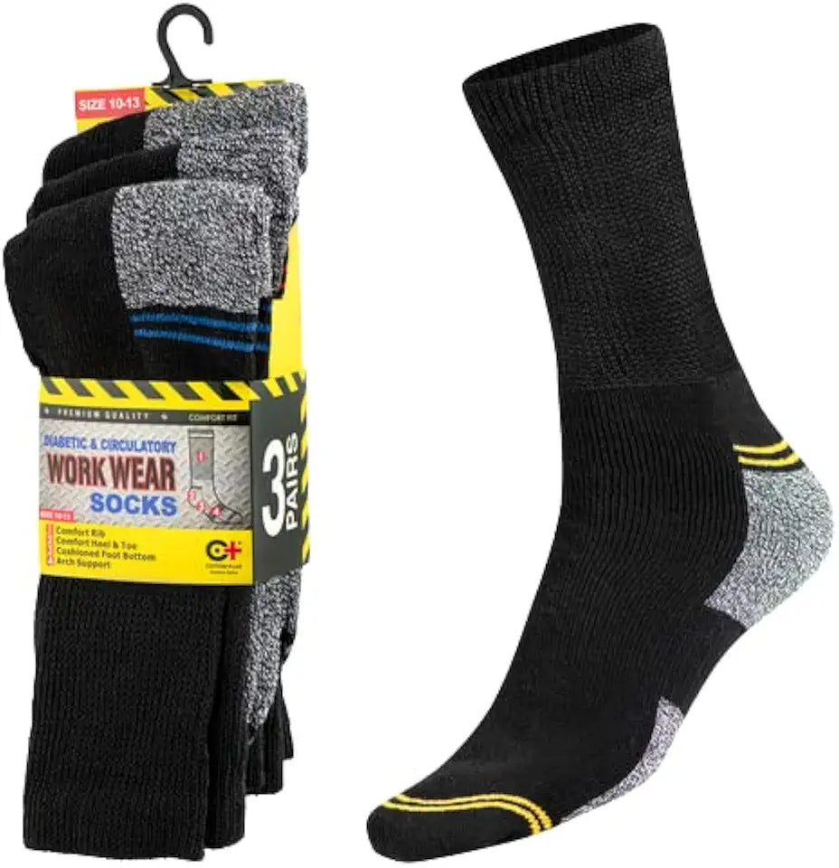 Cotton Diabetic Crew Boot Socks Men's Size 10-13 Z3901
