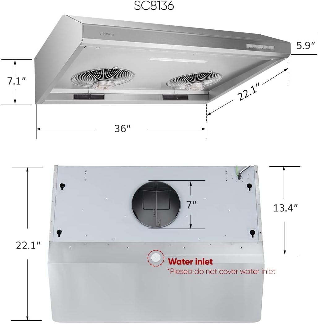 30'' Under Cabinet Stainless Steel Range Hood with Auto Steam Cleaning C933