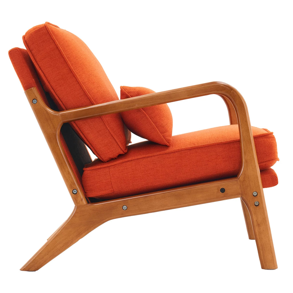 Oak Upholstered Armrest Lounge Chair S25805