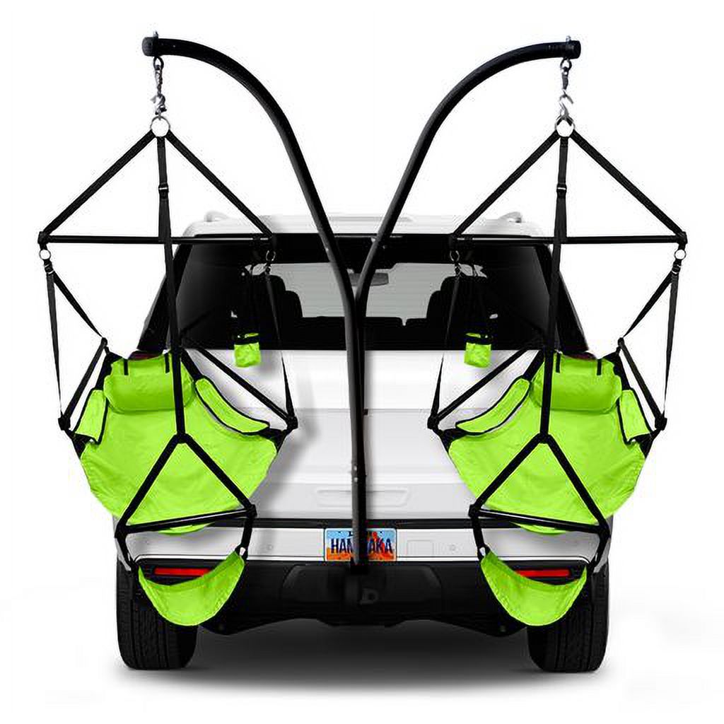Trailer Hitch Stand and 2 Ripstop Nylon Chairs (Neon Yellow) B31332