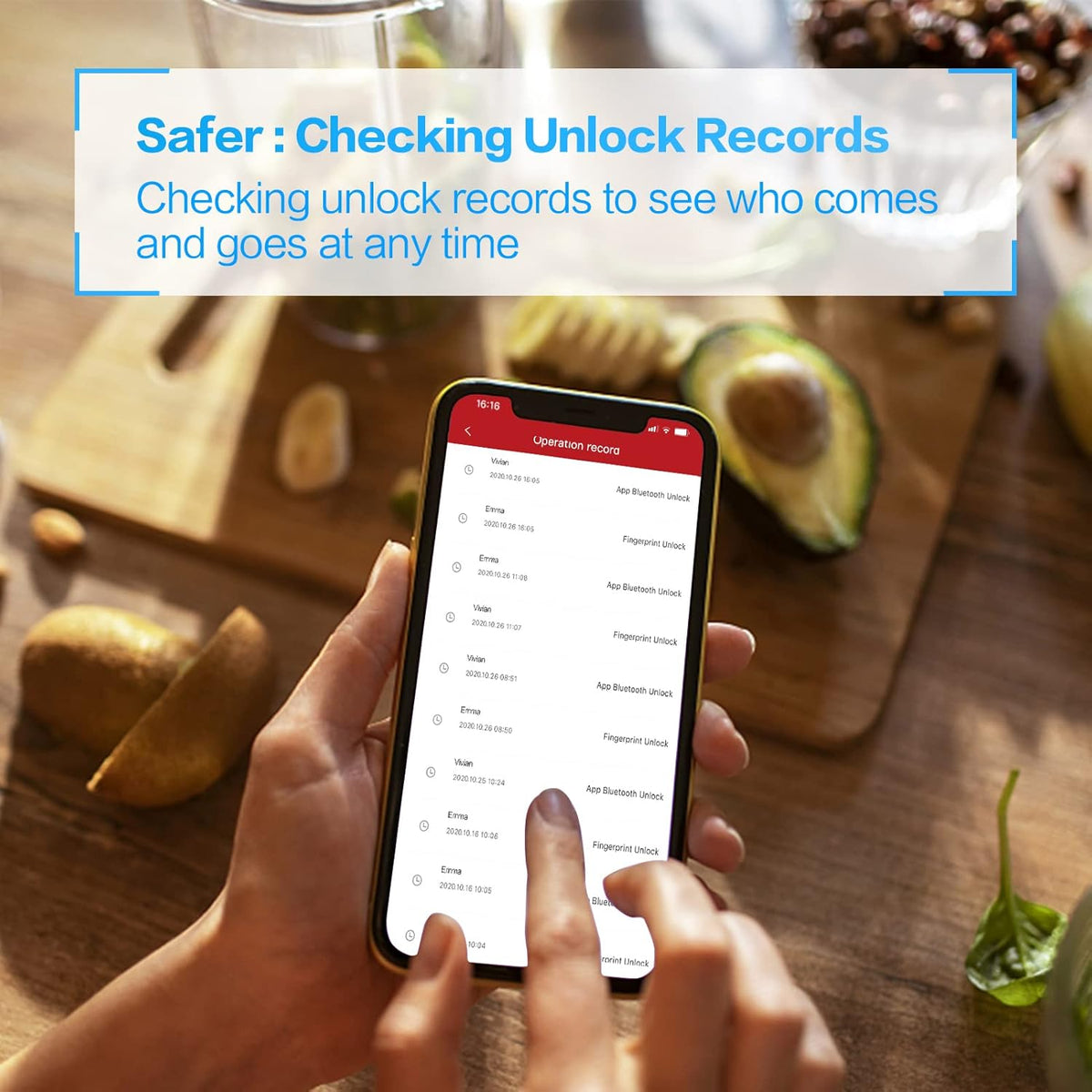 Silver Smart Door Lock with Fingerprint C883