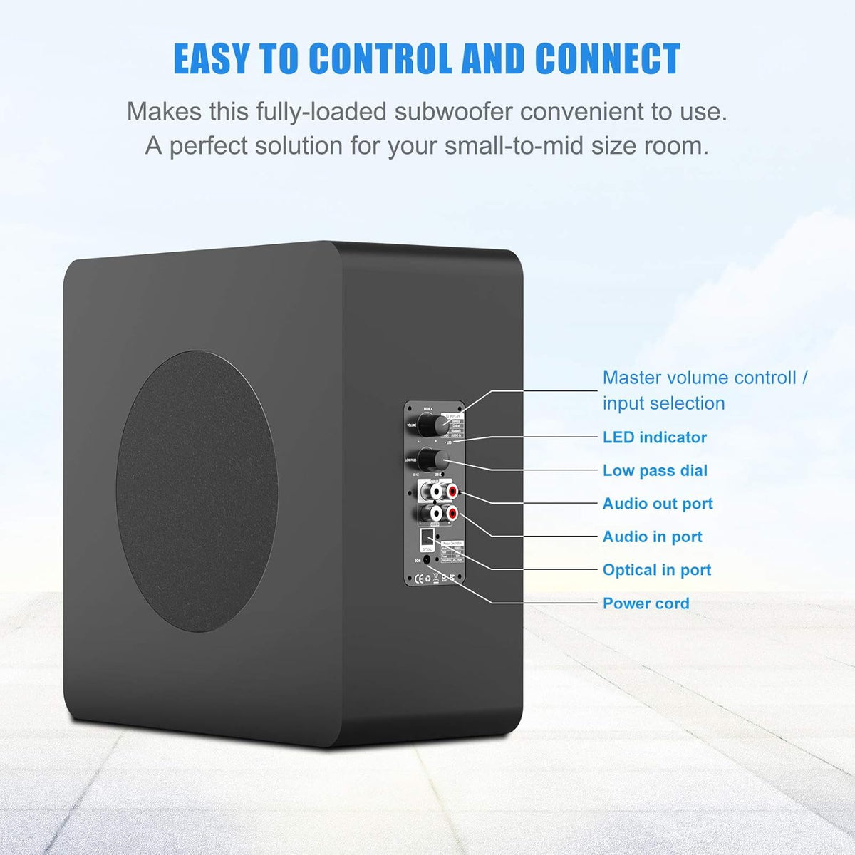6.5'' Bluetooth Black Powered Subwoofer Y5379