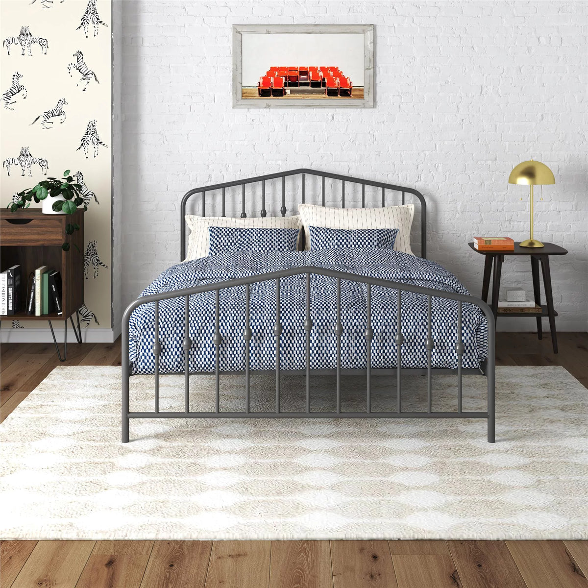 Queen Black Metal Bed E92024