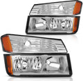 Chrome Housing Amber Reflector Headlight Assembly Pair K31049