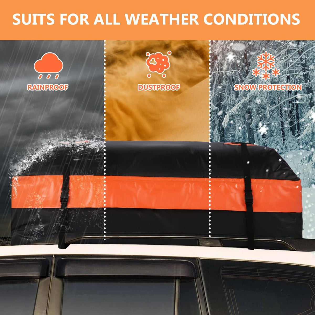 Heavy Duty Waterproof Roof Cargo Carrier with Anti-Slip Mat, 15Cu.ft. H565284