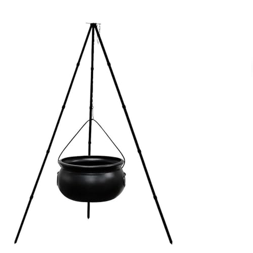 Black Plastic Cauldron with Lights 130cm B152