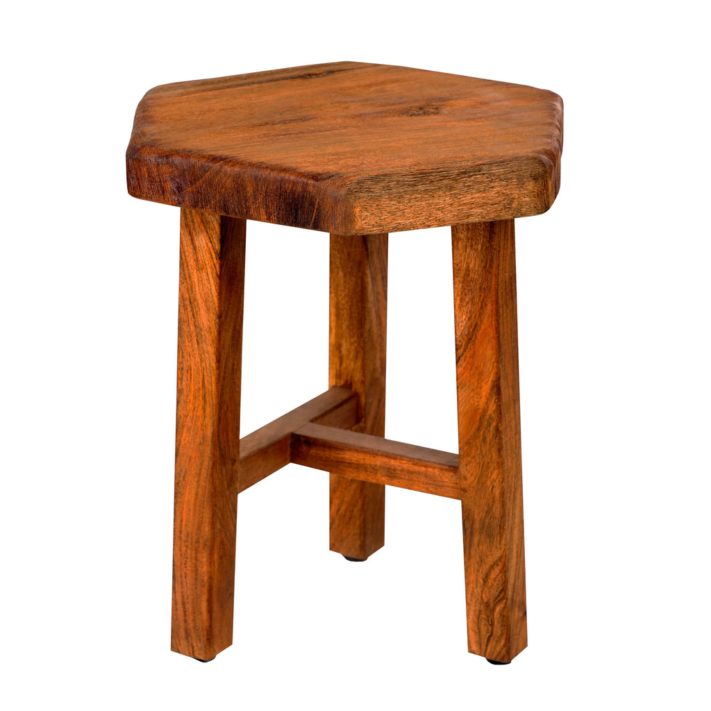 18 Inch Acacia Wood Side Table with Live Edge Top D53104