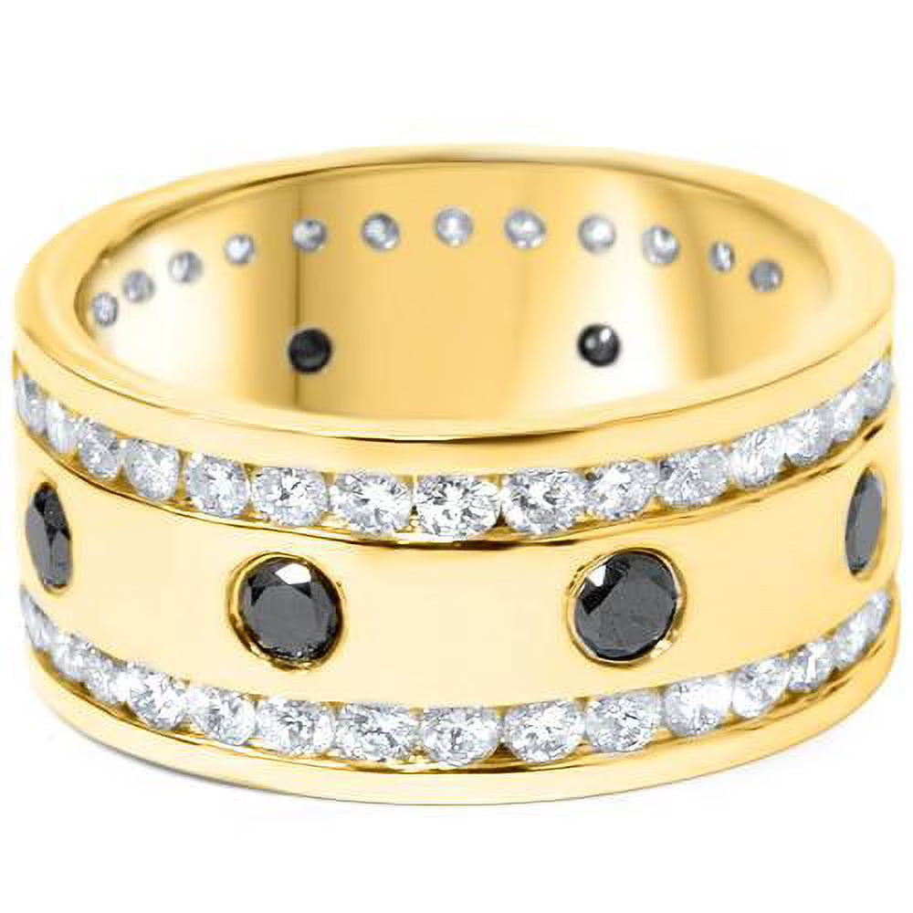 Black & White Diamond Eternity Ring 14K Yellow Gold B169820