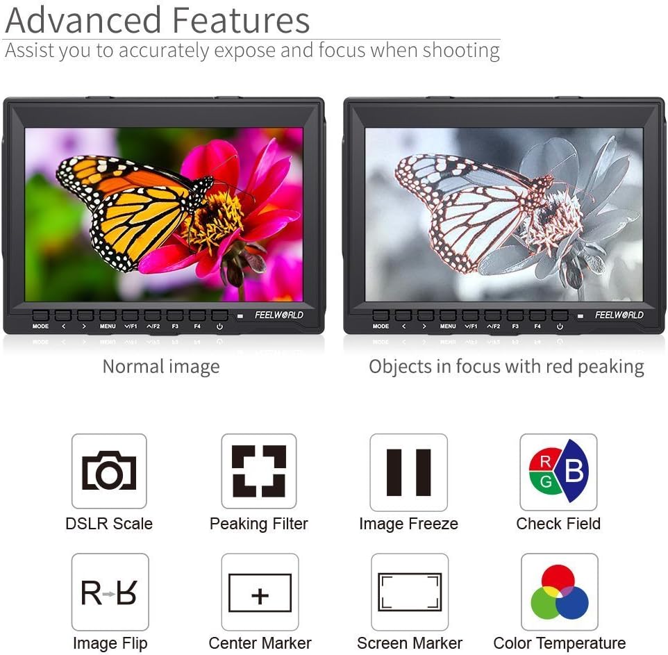 7" HD 1280x800 Field Monitor LCD IPS Screen E8831