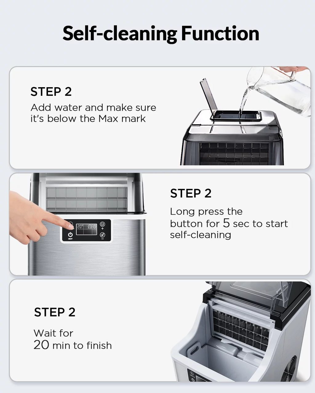 Countertop Ice Maker with Ice Scoop and Basket I4739