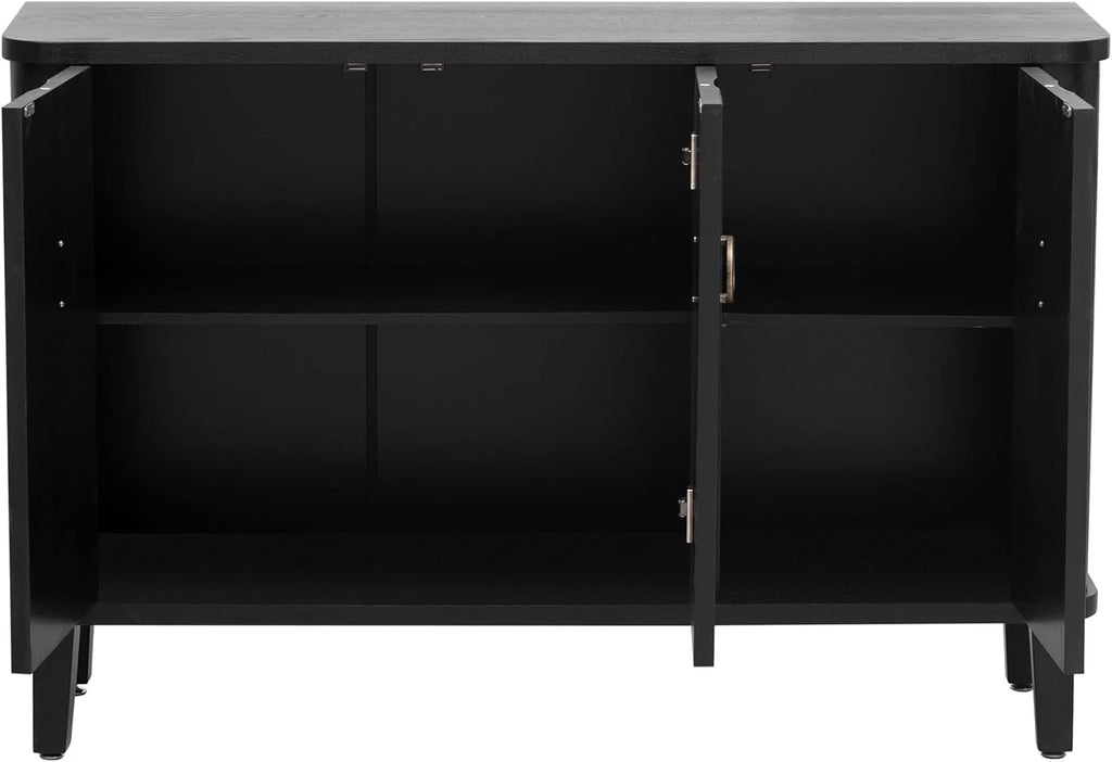 Black Storage Cabinet with 3 Doors and Adjustable Shelf I1500