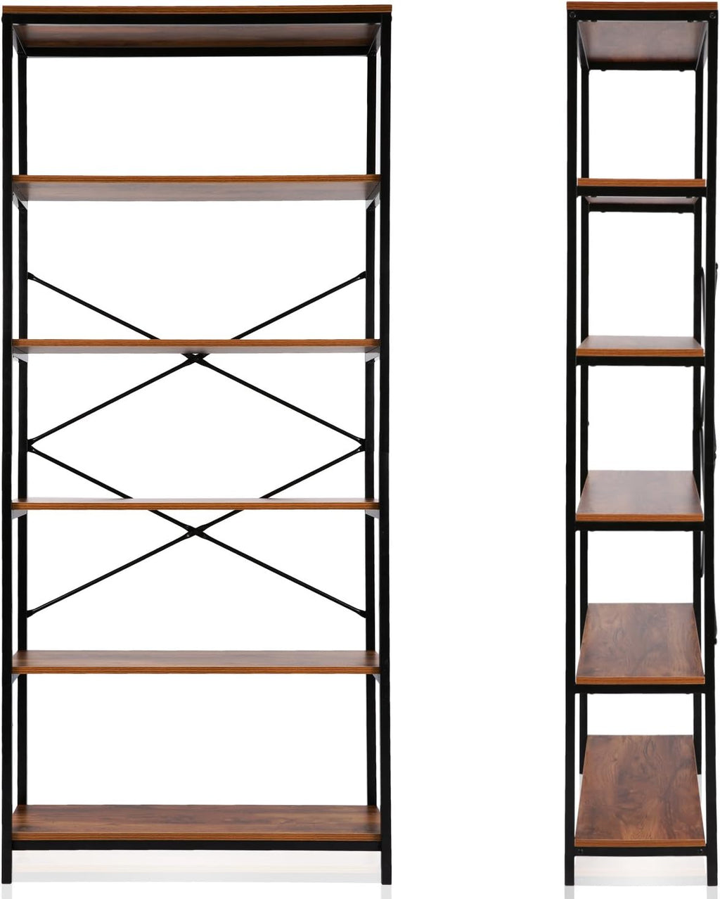 5-Tier Rustic Wood Bookcase J412167