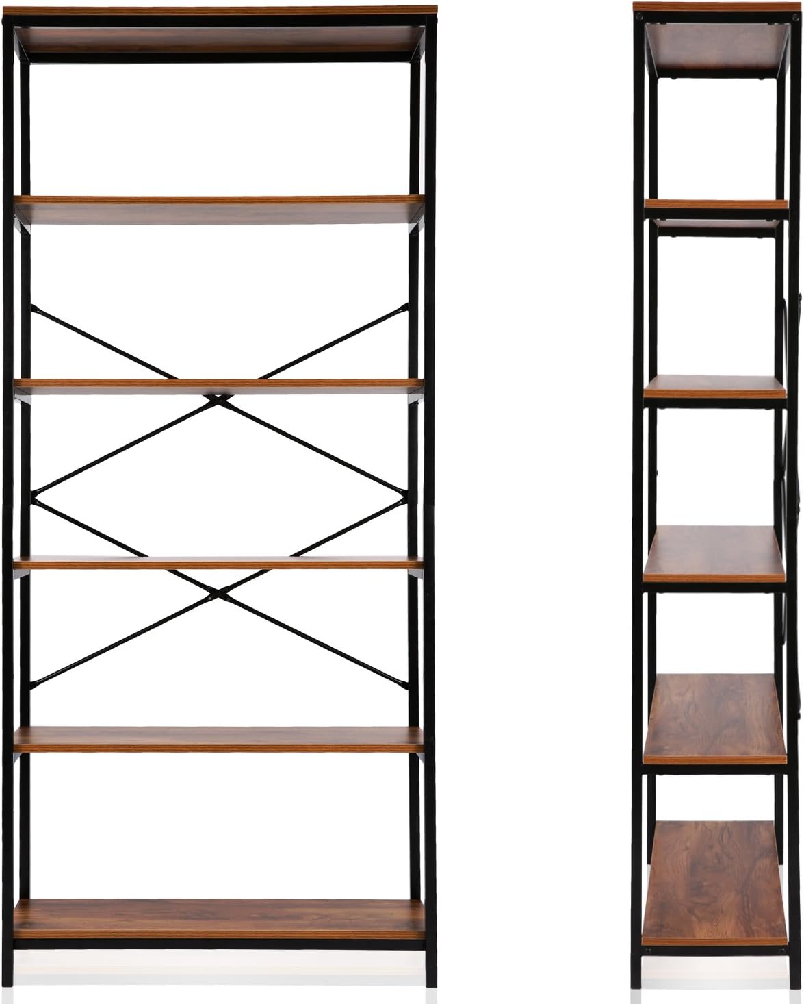 5-Tier Rustic Wood Bookcase J412167