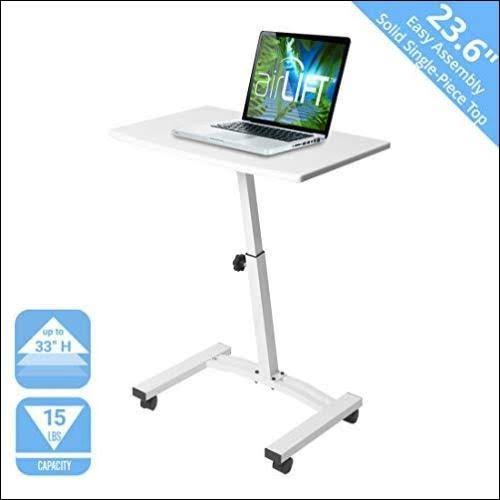 Mobile Height-Adjustable Laptop Desk Cart, White D17502